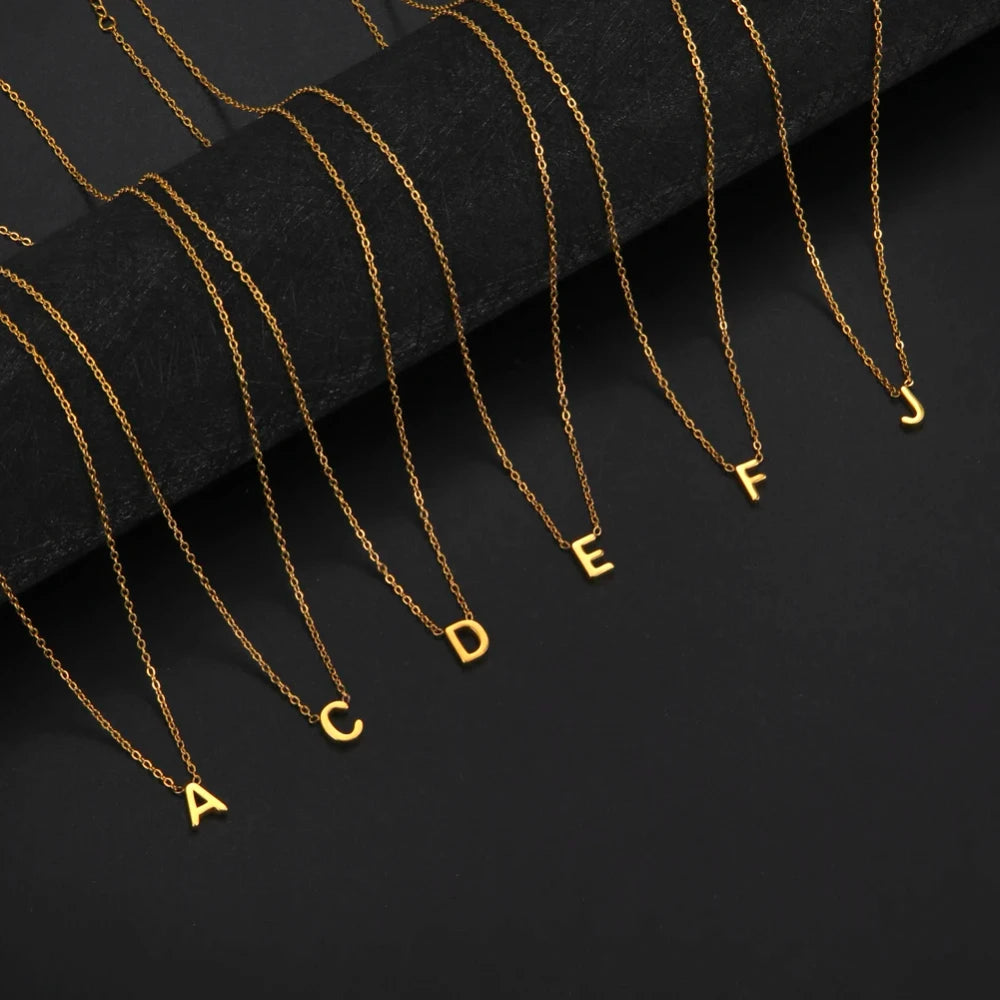 Minimalist Initial Letter Pendant Necklace