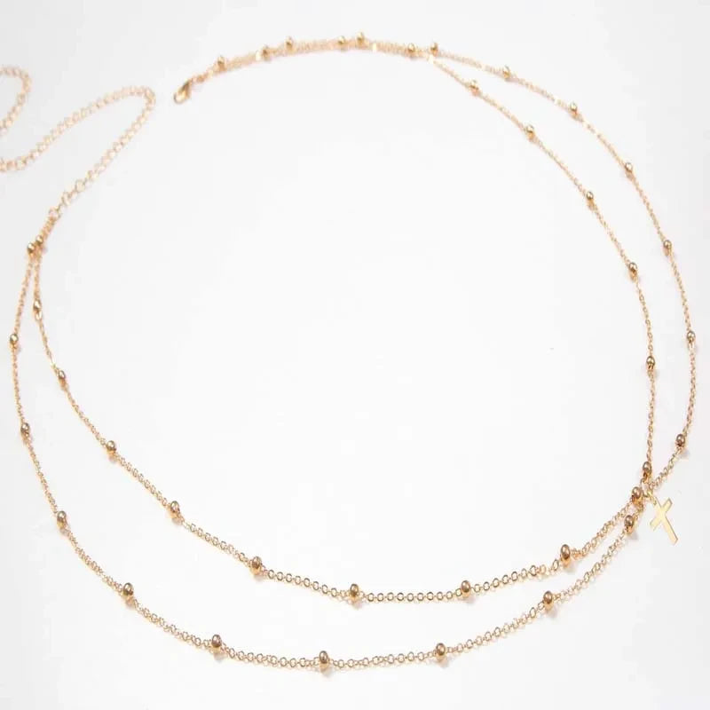 Double Layer Beaded Waist Chain